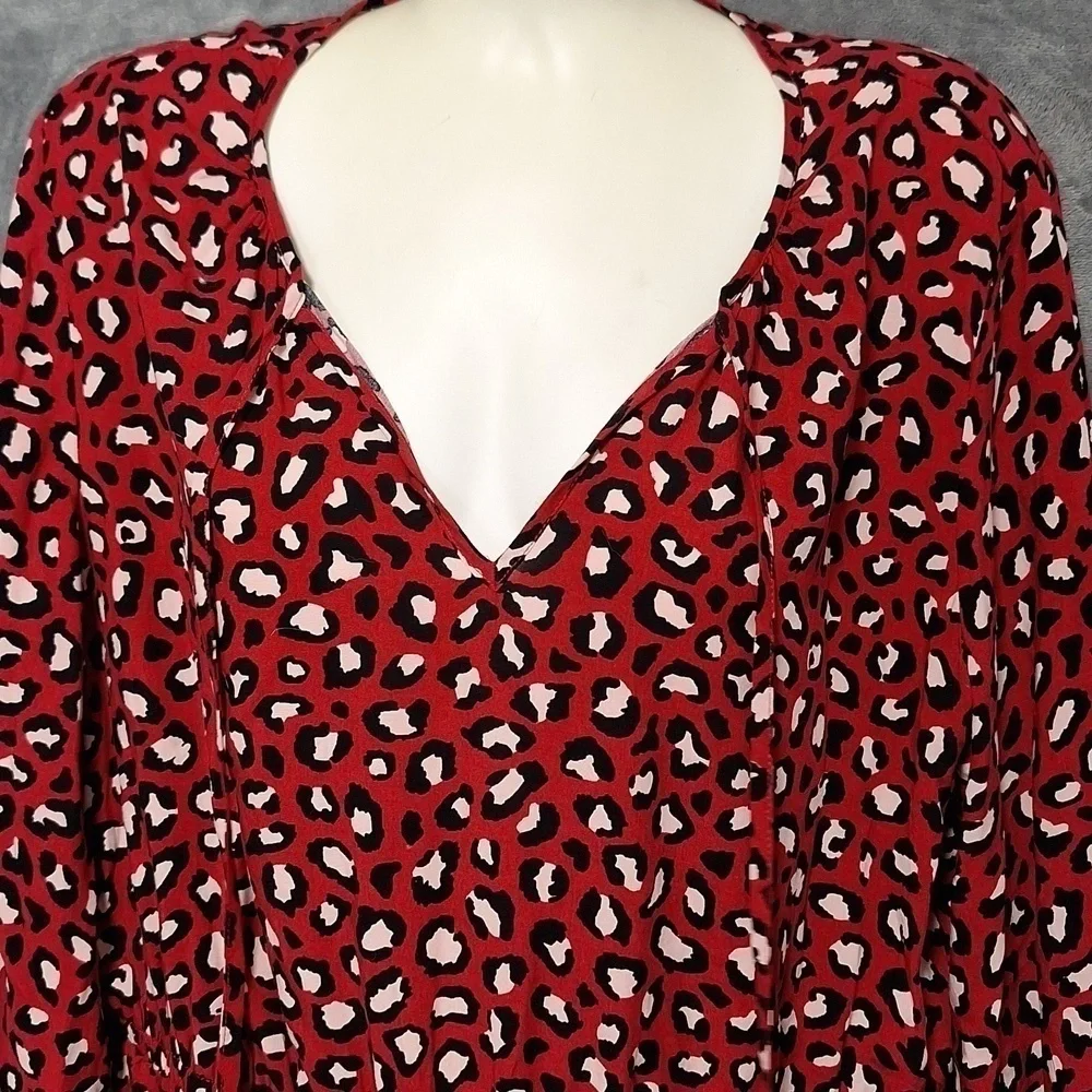 Old Navy Dress Midi Leopard Red